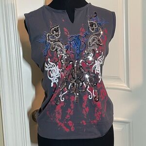 NWT Y2K Sequin Tank Top by Les Femme